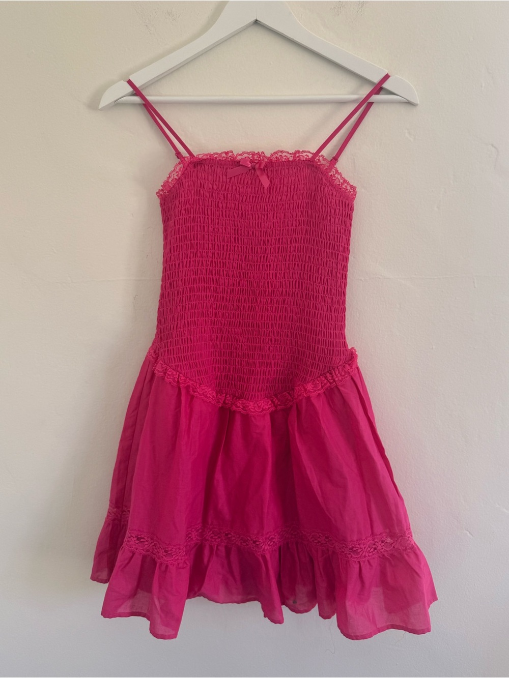 Francesca's Collections Hot Pink Smocked Sundress